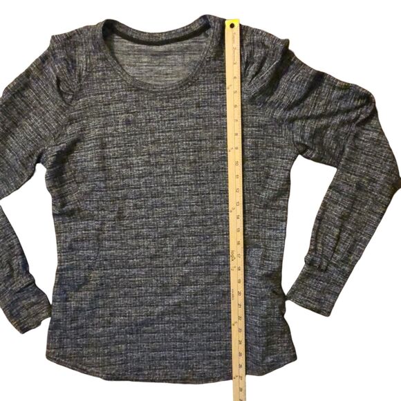 Lululemon Extra Mile Knit Thermal Top 12 Jacquard Black Textured Base Layer - Picture 9 of 9